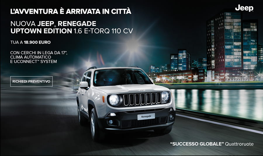 Prezzi Jeep Renegade Uptown: offerta del mese