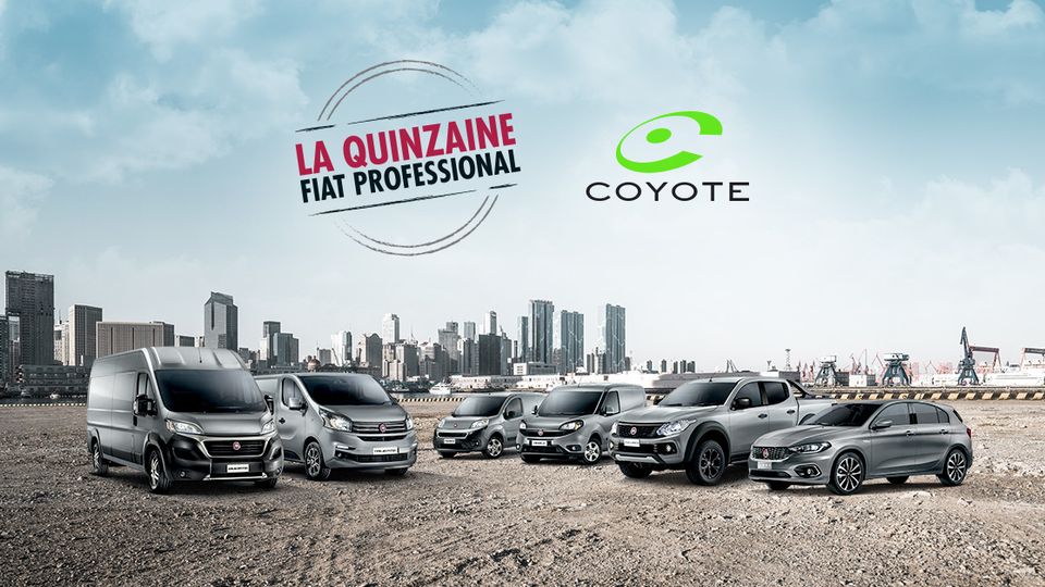 Quinzaine Fiat Professional : un Coyote mini et 2 ans d’abonnement offerts*. Prolongement exceptionnel de l’offre jusqu’au 31 Mars prochain